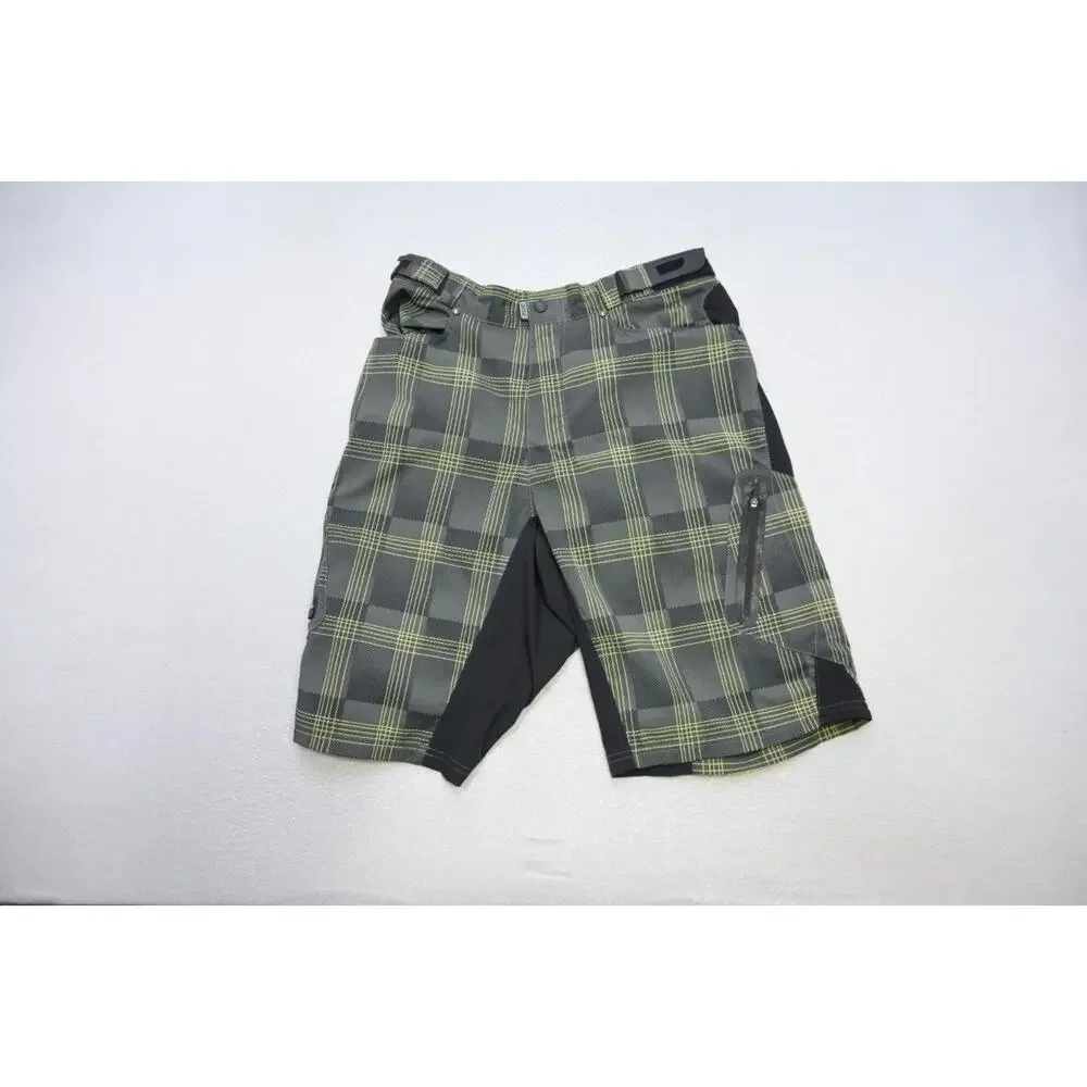 ZOIC Cycling Cargo Shorts Mountain Biking Plaid Baggy Mens Size Large